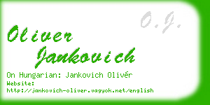 oliver jankovich business card
